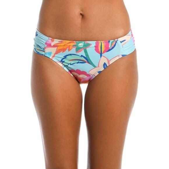 La Blanca Island Goddess Side Shirred Hipster Bottom in Floral Print 14 - Picture 1 of 9
